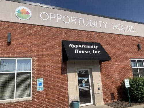 Exterior of the Opportunity House building in Sycamore, Illinois.