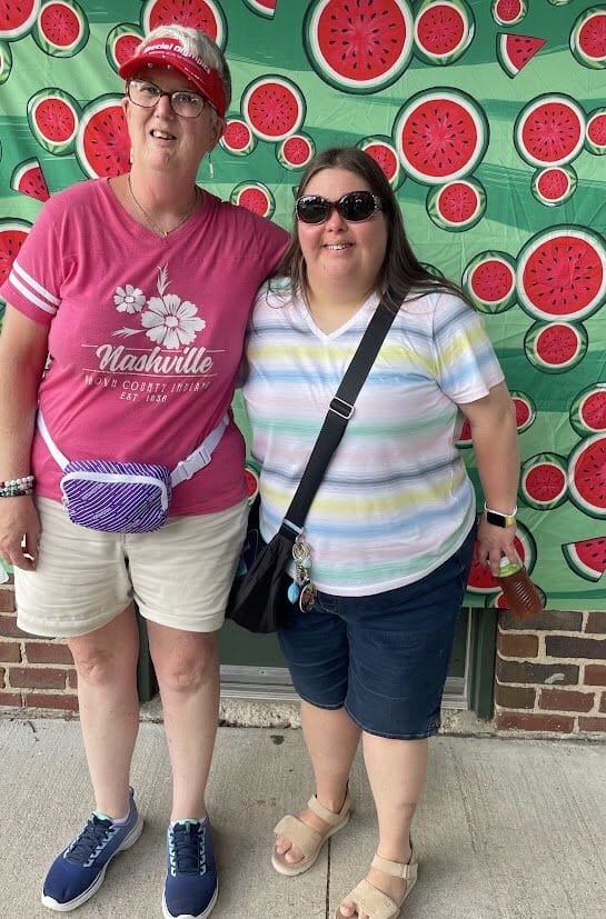 Family member and client enjoying the OH Watermelon Explosion event.