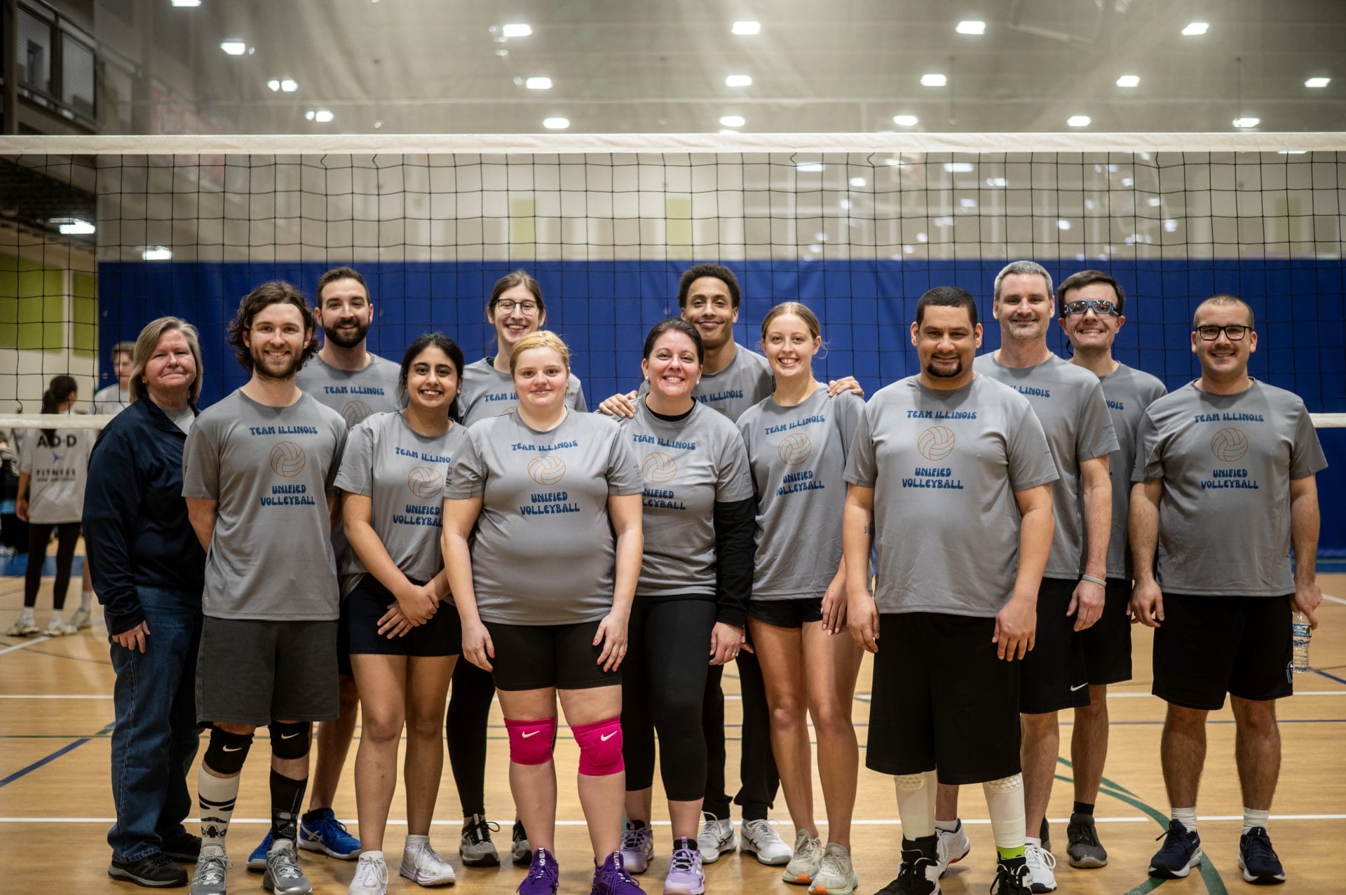 Special Olympics Illinois Volleyball Team posing for photo.